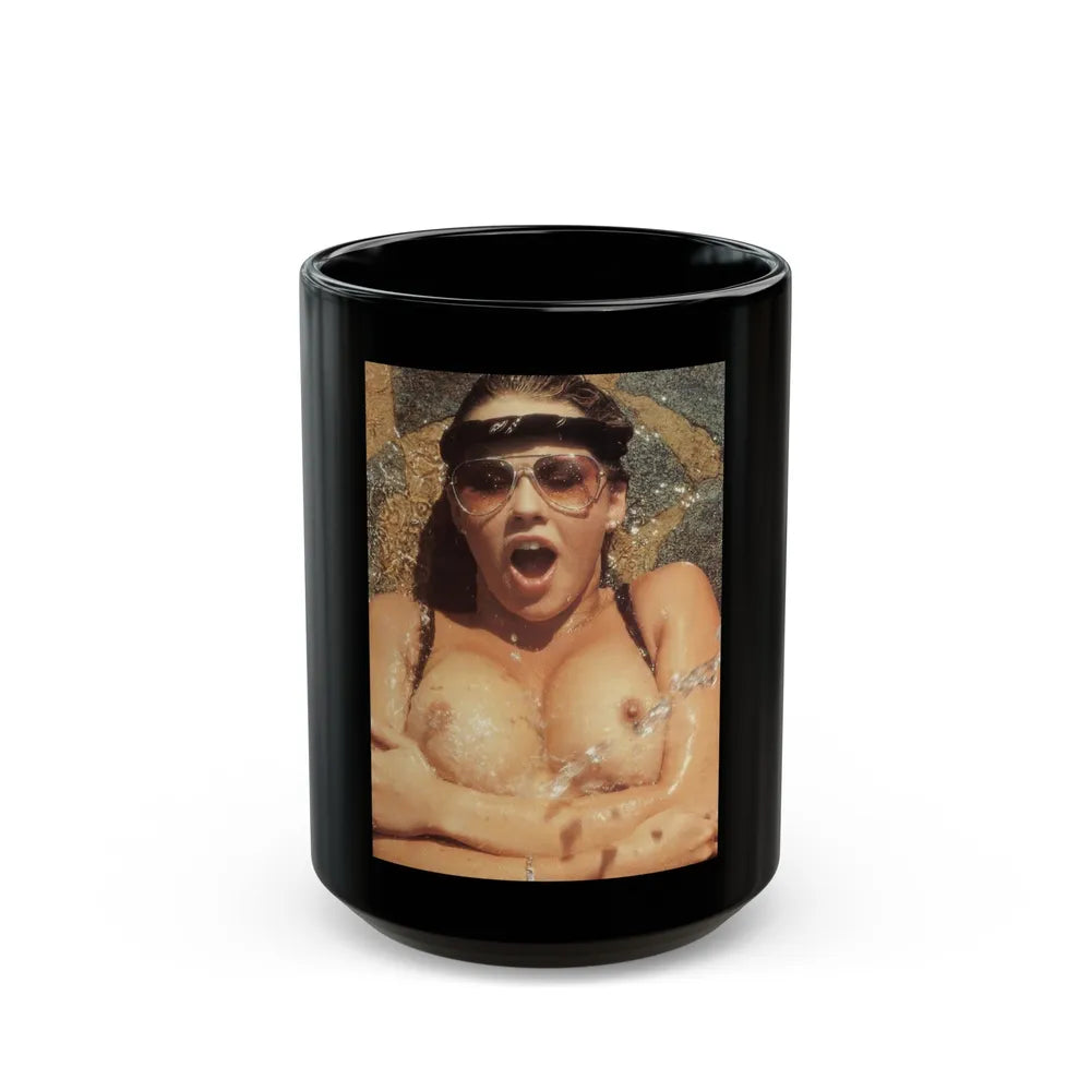 Linda Blair #351 (Vintage Female Icon) Black Coffee Mug-15oz-Go Mug Yourself