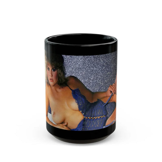 Linda Blair #352 - Topless (Vintage Female Icon) Black Coffee Mug-15oz-Go Mug Yourself