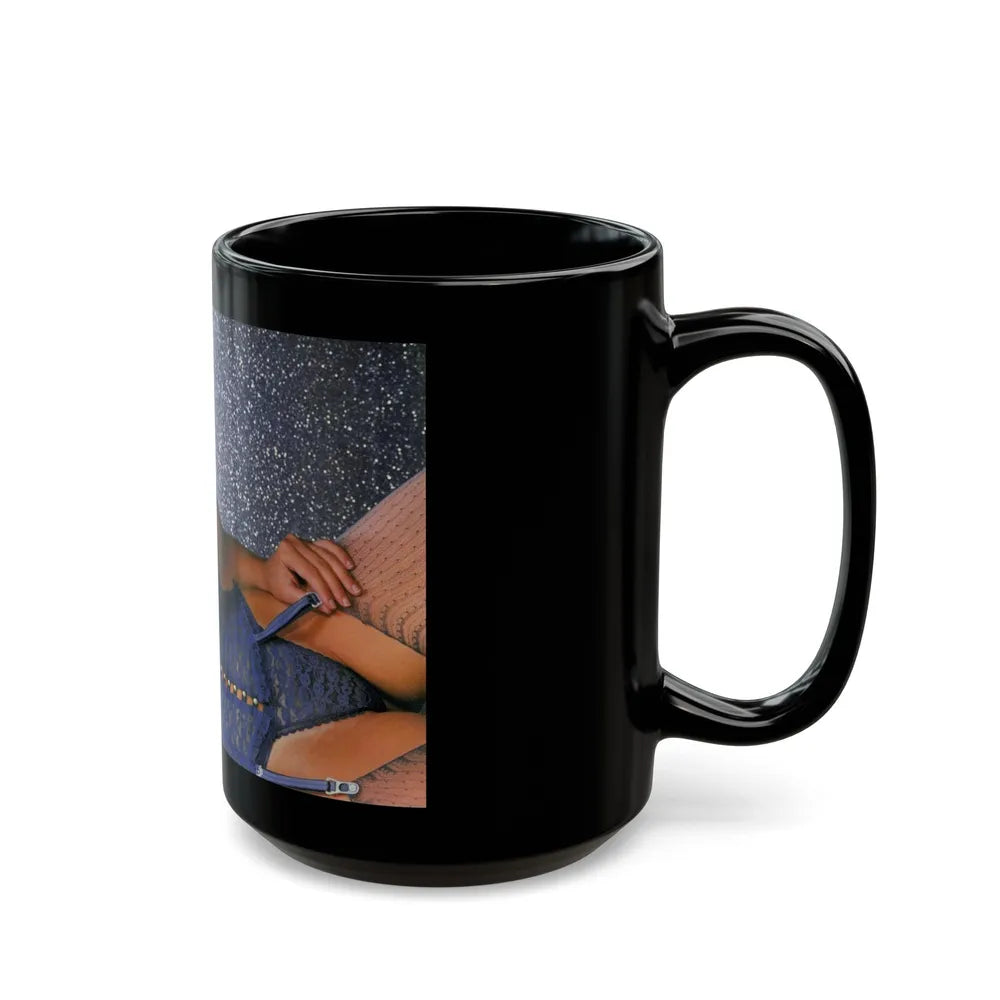 Linda Blair #352 - Topless (Vintage Female Icon) Black Coffee Mug-Go Mug Yourself