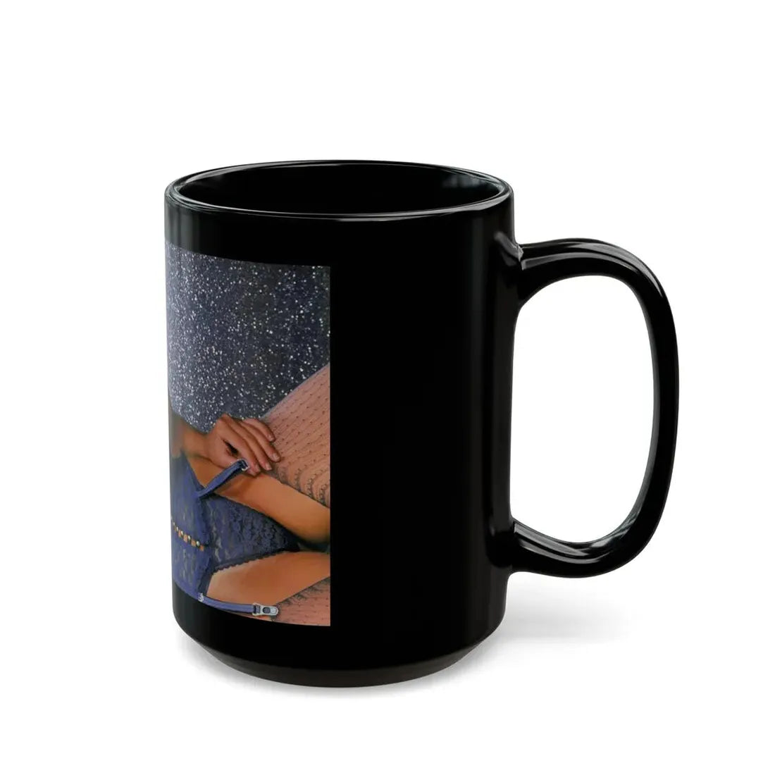 Linda Blair #352 - Topless (Vintage Female Icon) Black Coffee Mug - Go Mug Yourself