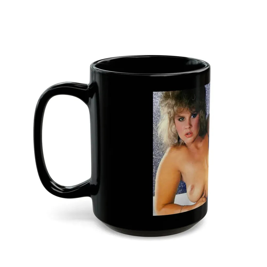 Linda Blair #352 - Topless (Vintage Female Icon) Black Coffee Mug - Go Mug Yourself
