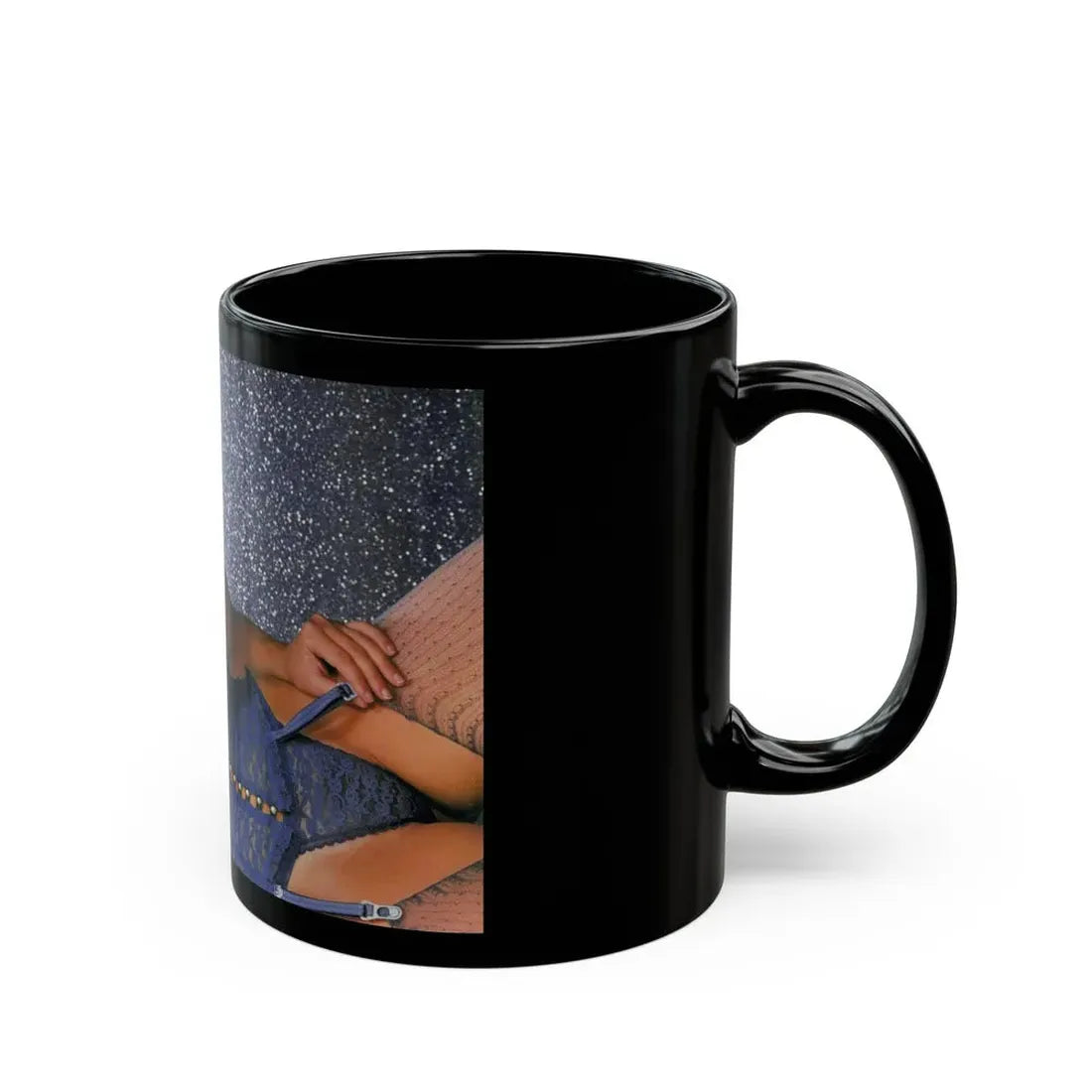 Linda Blair #352 - Topless (Vintage Female Icon) Black Coffee Mug - Go Mug Yourself