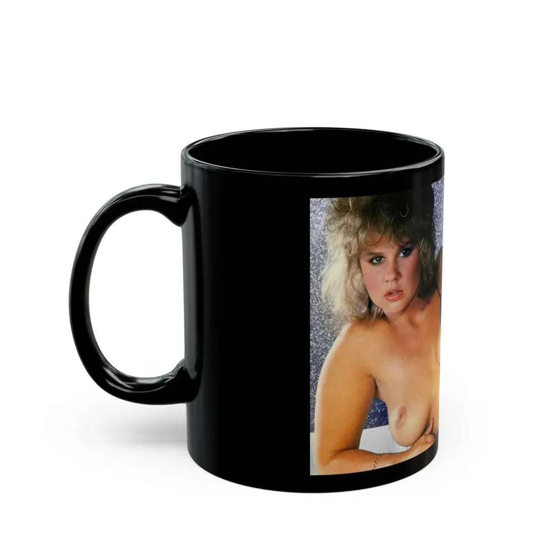 Linda Blair #352 - Topless (Vintage Female Icon) Black Coffee Mug - Go Mug Yourself