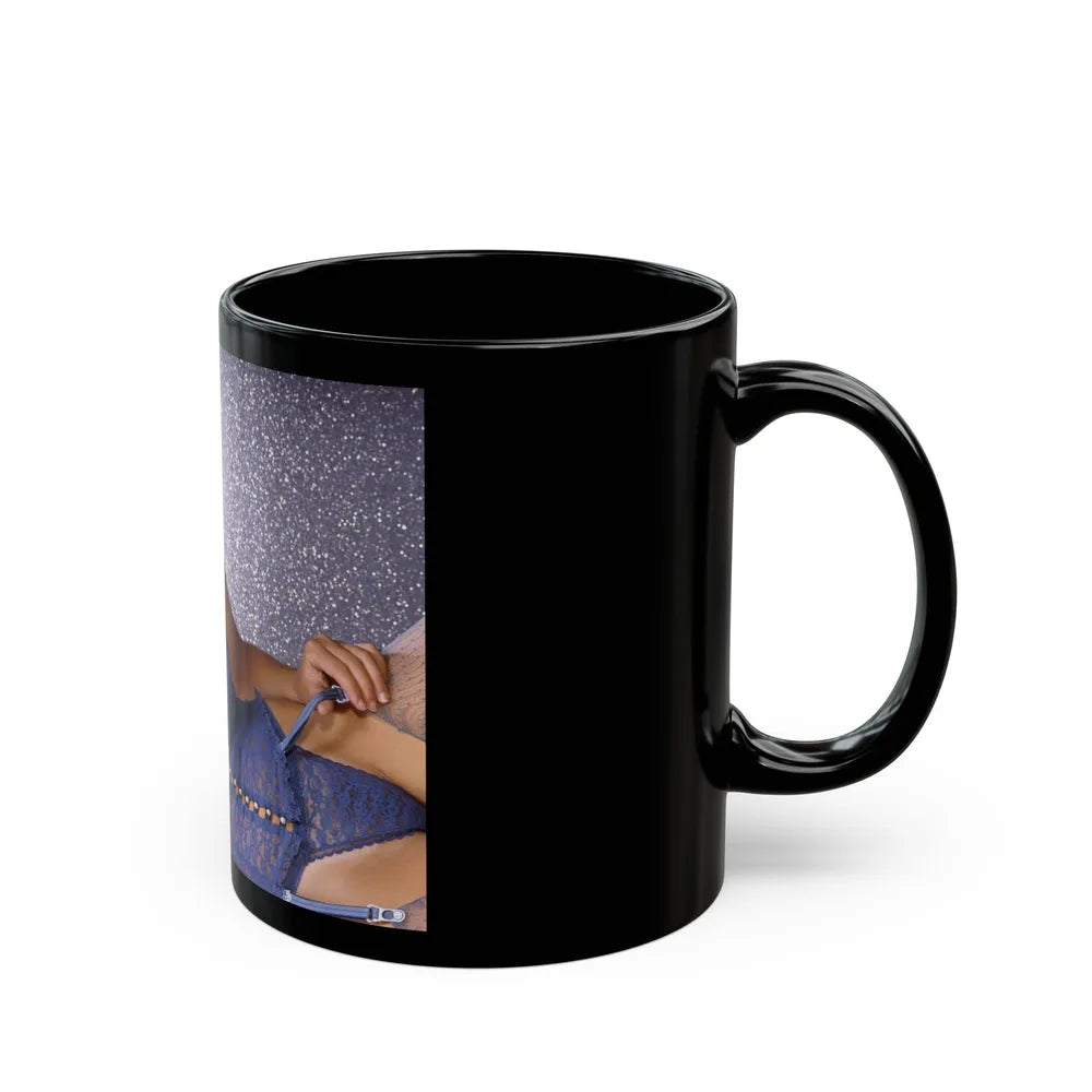 Linda Blair #353 (Vintage Female Icon) Black Coffee Mug-Go Mug Yourself