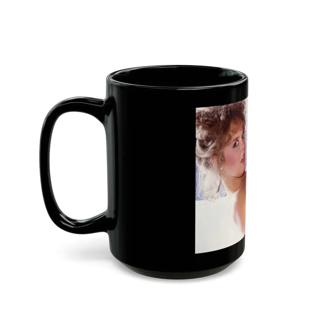 Linda Blair #356 (Vintage Female Icon) Black Coffee Mug - Go Mug Yourself