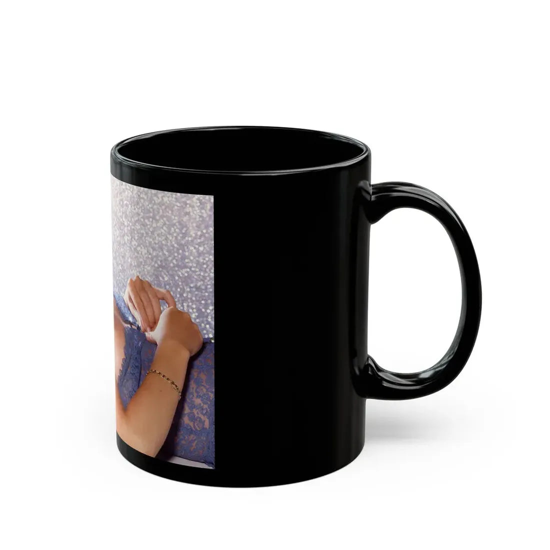 Linda Blair #356 (Vintage Female Icon) Black Coffee Mug - Go Mug Yourself