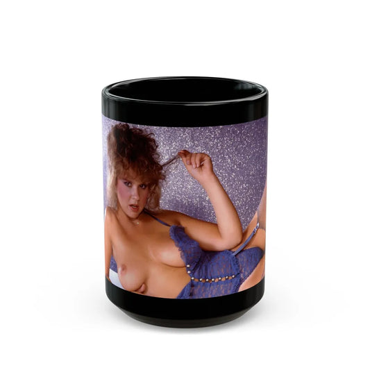 Linda Blair #357 (Vintage Female Icon) Black Coffee Mug-15oz-Go Mug Yourself