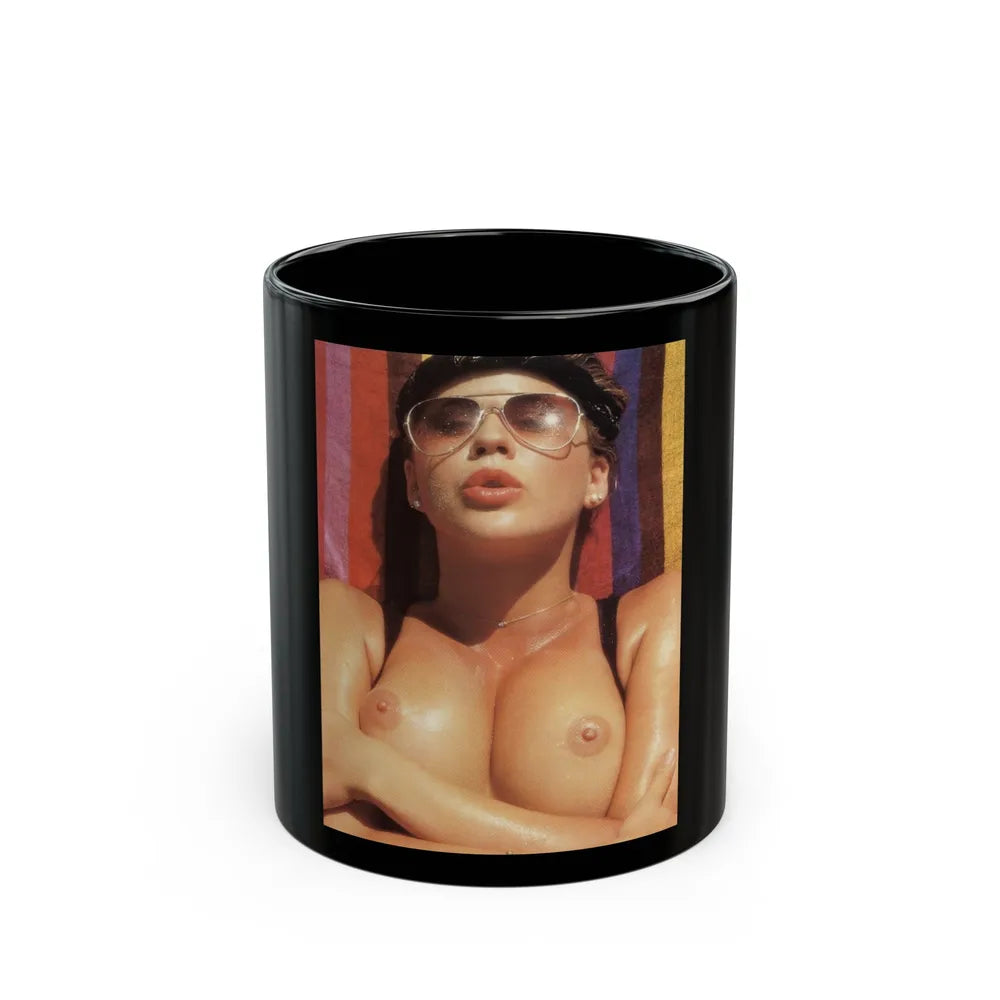 Linda Blair #358 (Vintage Female Icon) Black Coffee Mug-11oz-Go Mug Yourself