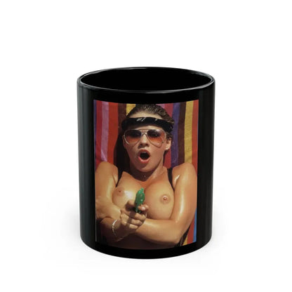 Linda Blair #360 (Vintage Female Icon) Black Coffee Mug 11oz - Go Mug Yourself