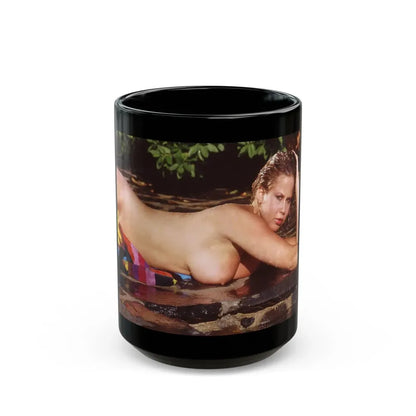 Linda Blair #362 - Topless (Vintage Female Icon) Black Coffee Mug 15oz - Go Mug Yourself