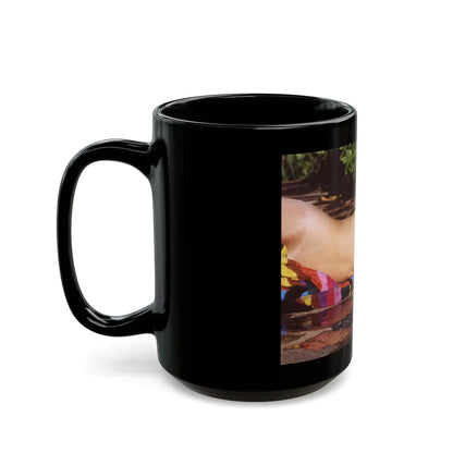 Linda Blair #362 - Topless (Vintage Female Icon) Black Coffee Mug-Go Mug Yourself