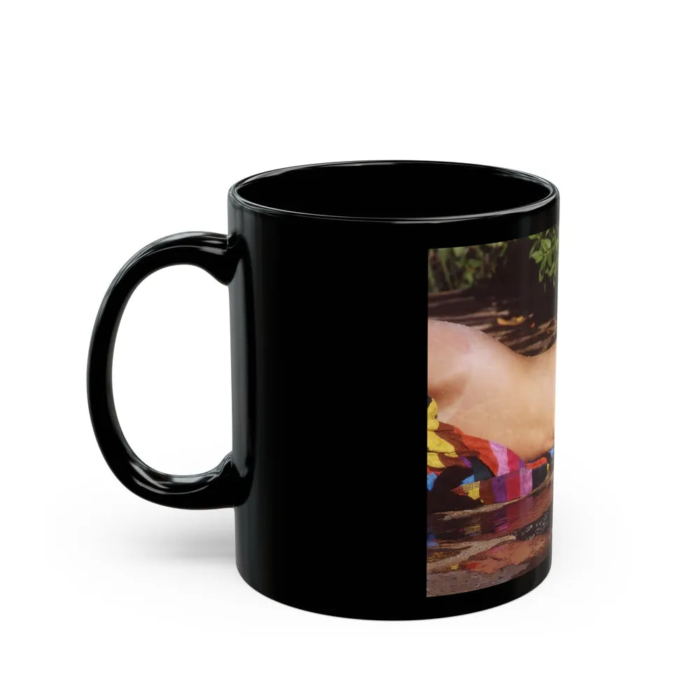 Linda Blair #362 - Topless (Vintage Female Icon) Black Coffee Mug-Go Mug Yourself