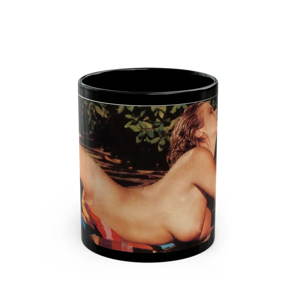 Linda Blair #363 - Topless (Vintage Female Icon) Black Coffee Mug-11oz-Go Mug Yourself