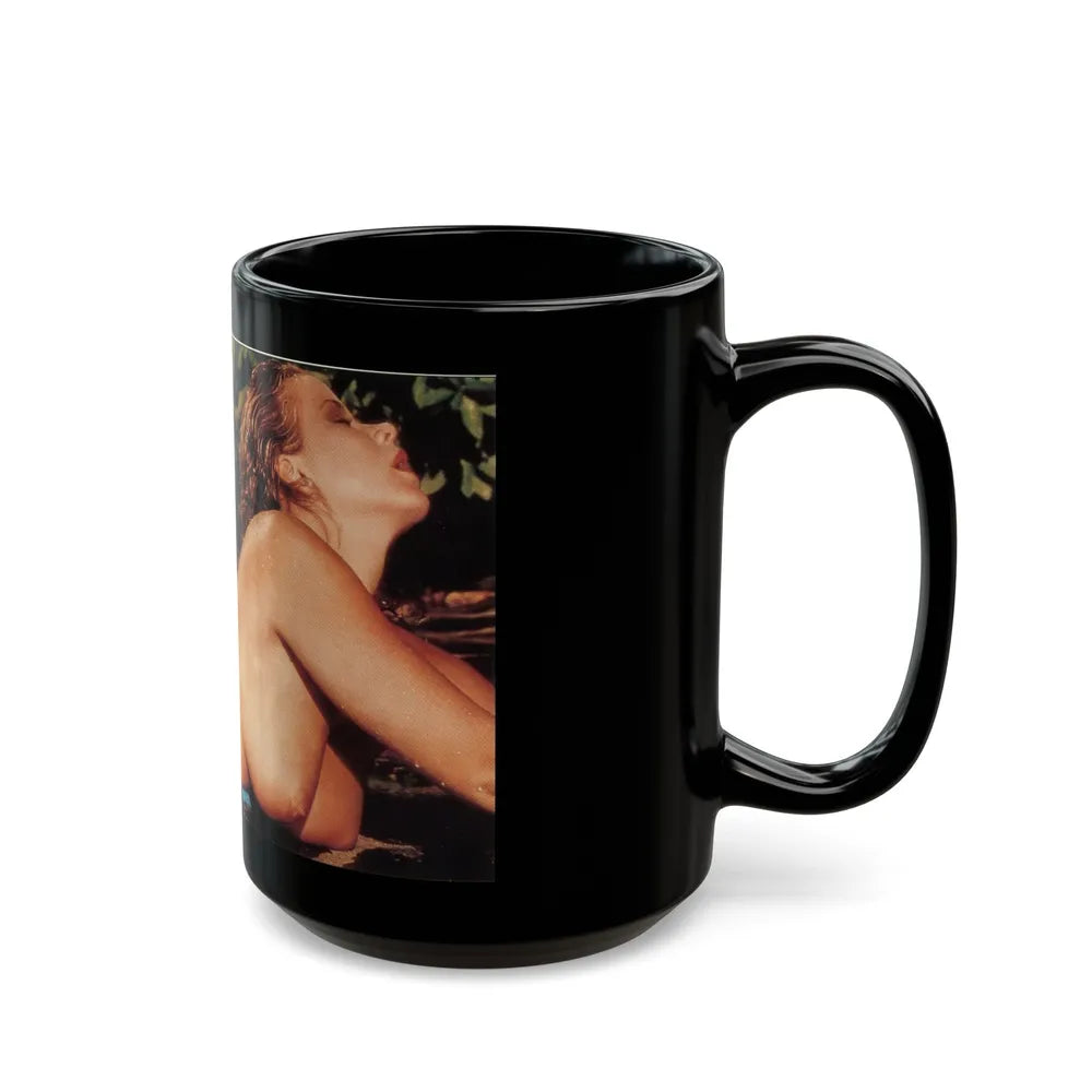 Linda Blair #363 - Topless (Vintage Female Icon) Black Coffee Mug-Go Mug Yourself