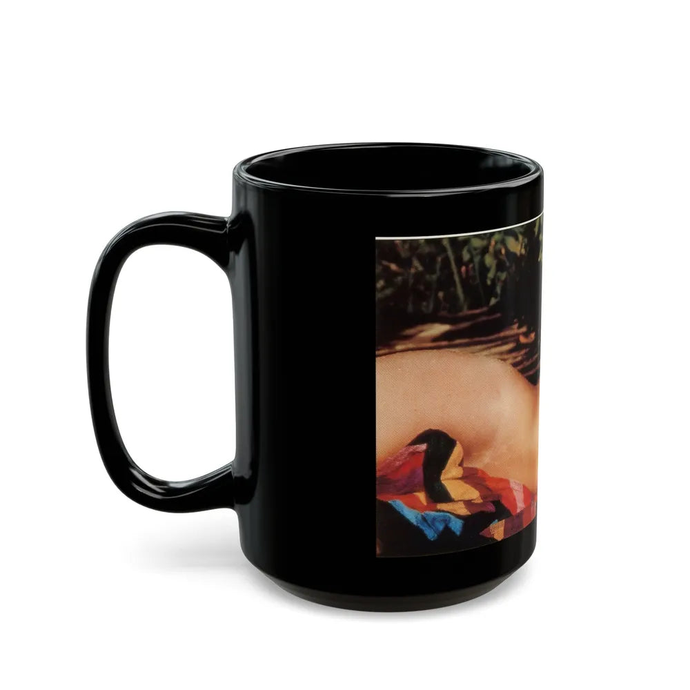 Linda Blair #363 - Topless (Vintage Female Icon) Black Coffee Mug-Go Mug Yourself