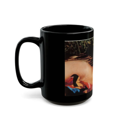 Linda Blair #363 - Topless (Vintage Female Icon) Black Coffee Mug-Go Mug Yourself