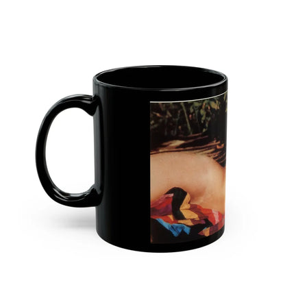 Linda Blair #363 - Topless (Vintage Female Icon) Black Coffee Mug-Go Mug Yourself