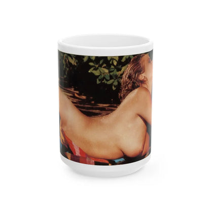 Linda Blair #363 - Topless (Vintage Female Icon) White Coffee Mug-15oz-Go Mug Yourself