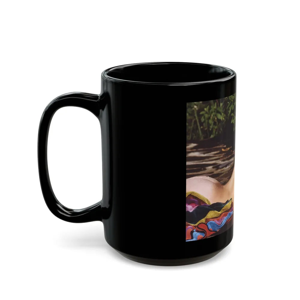 Linda Blair #364 - Topless (Vintage Female Icon) Black Coffee Mug-Go Mug Yourself