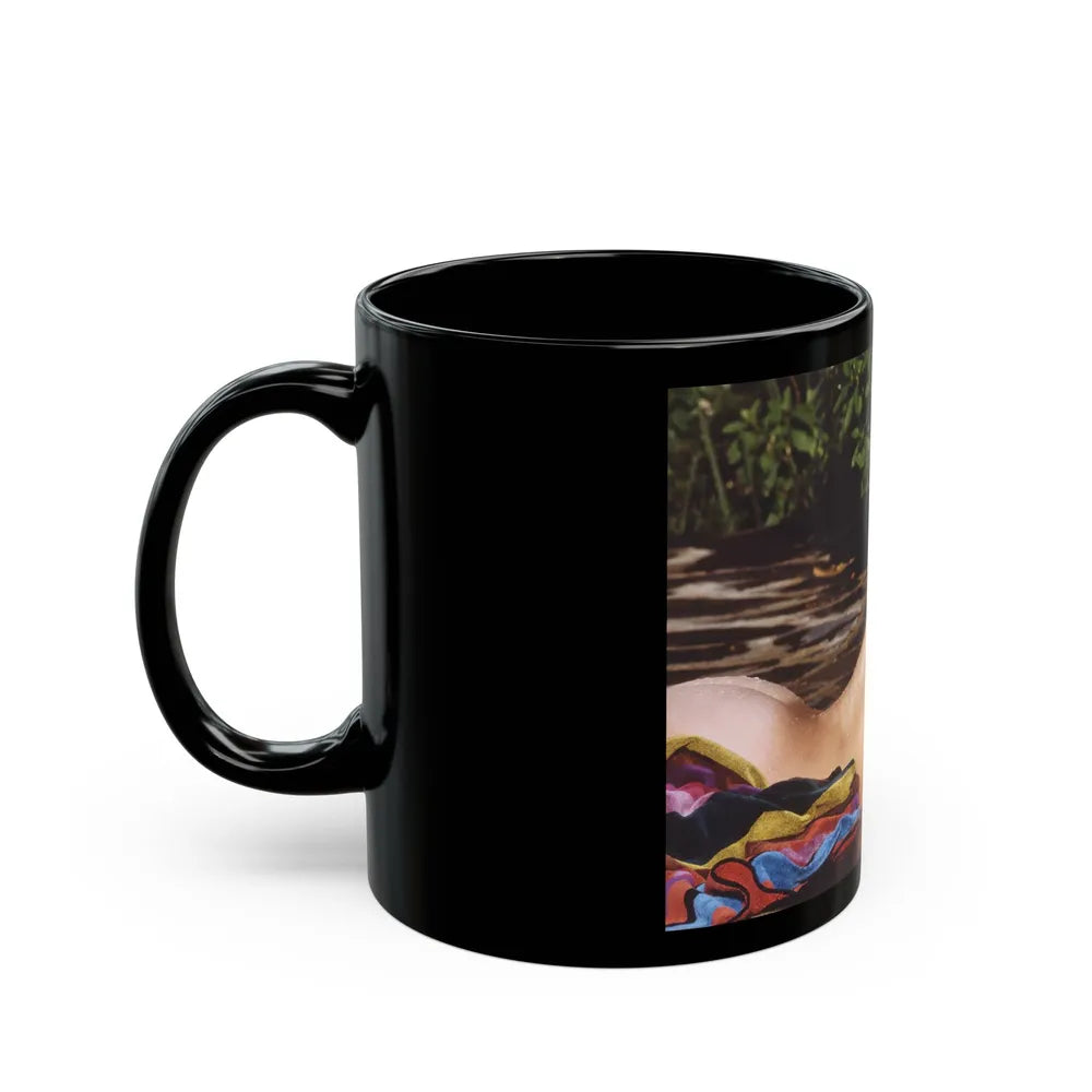 Linda Blair #364 - Topless (Vintage Female Icon) Black Coffee Mug-Go Mug Yourself