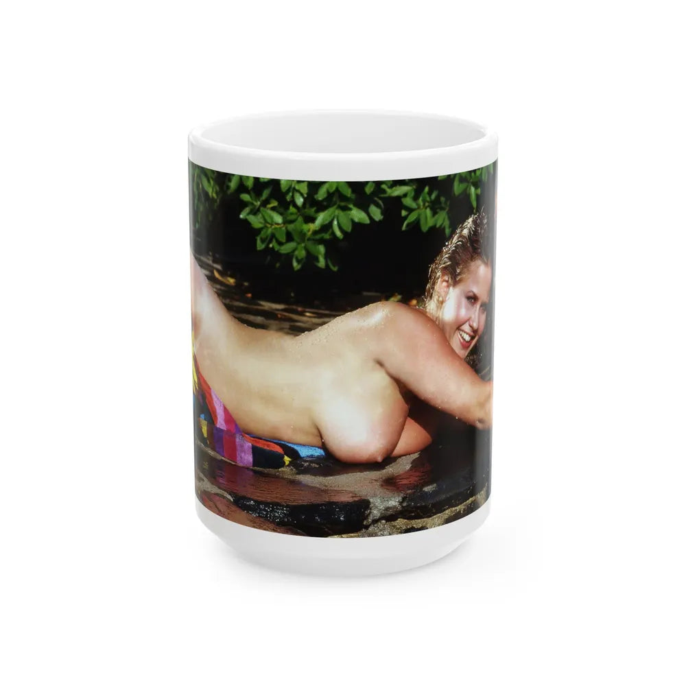 Linda Blair #365 - Topless (Vintage Female Icon) White Coffee Mug-15oz-Go Mug Yourself