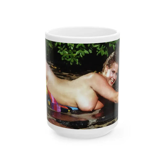 Linda Blair #365 - Topless (Vintage Female Icon) White Coffee Mug 15oz - Go Mug Yourself