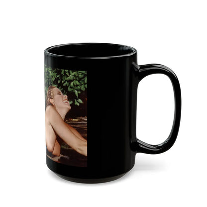 Linda Blair #366 - Topless 1 (Vintage Female Icon) Black Coffee Mug-Go Mug Yourself