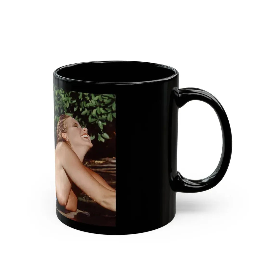 Linda Blair #366 - Topless 1 (Vintage Female Icon) Black Coffee Mug - Go Mug Yourself