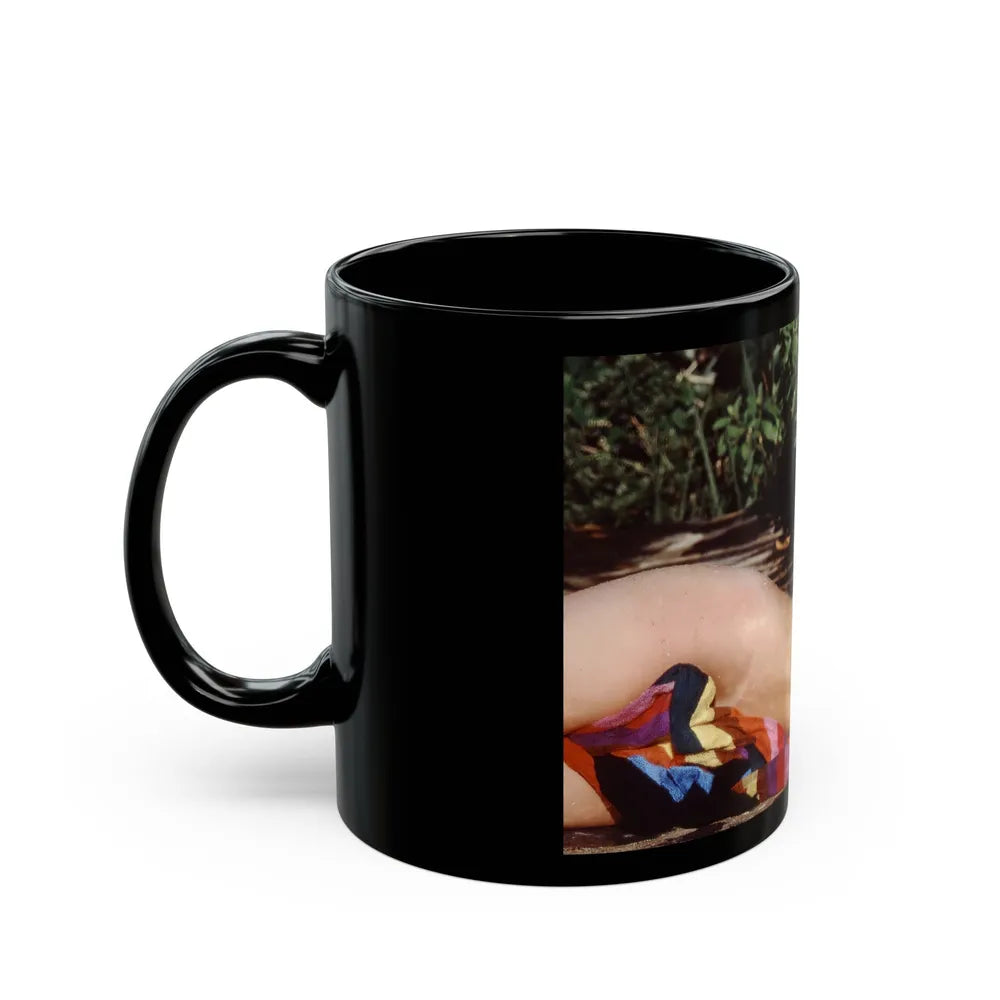 Linda Blair #366 - Topless 1 (Vintage Female Icon) Black Coffee Mug-Go Mug Yourself