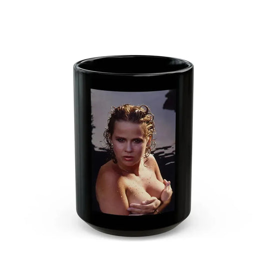 Linda Blair #367 - Underewater & Topless (Vintage Female Icon) Black Coffee Mug 15oz - Go Mug Yourself