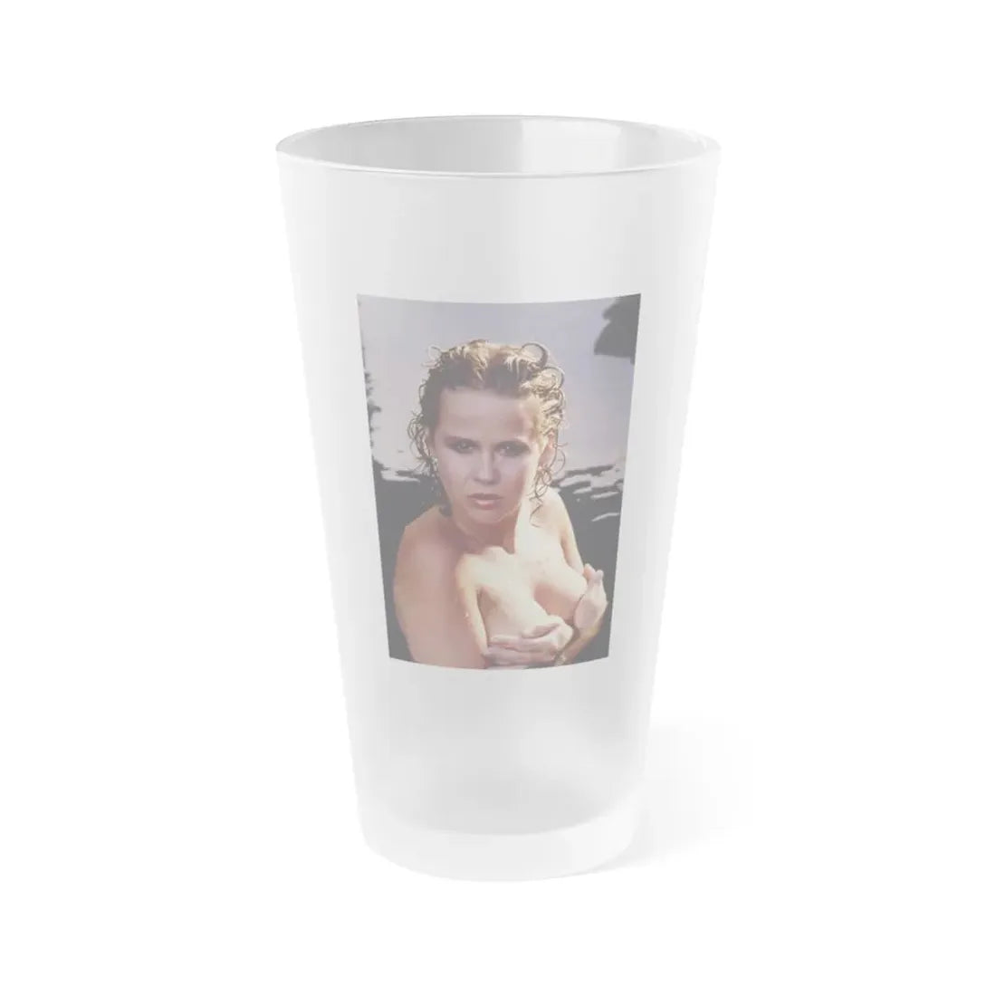 Linda Blair #367 - Underewater & Topless (Vintage Female Icon) Frosted Pint Glass 16oz 16oz Frosted - Go Mug Yourself