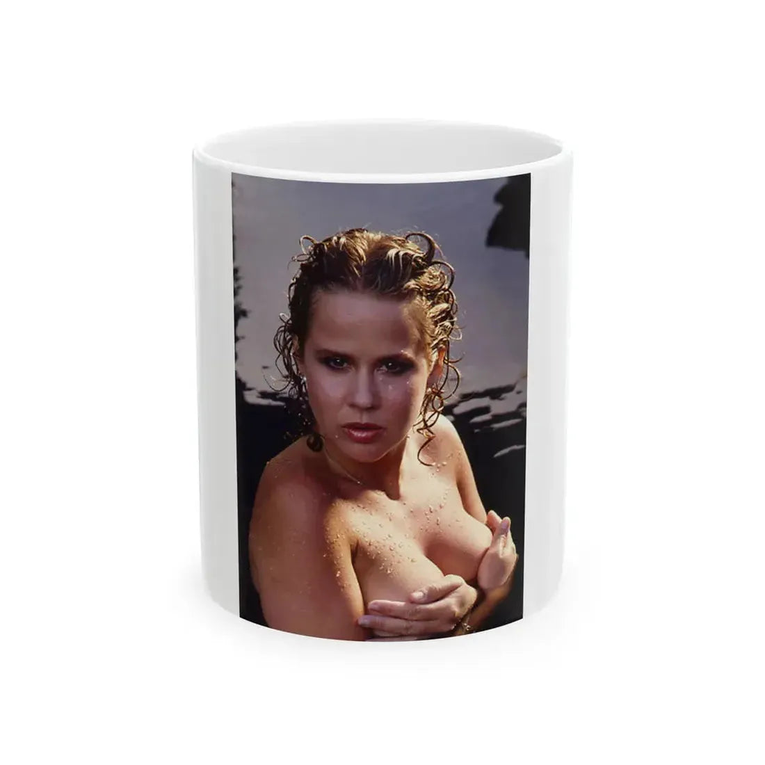 Linda Blair #367 - Underewater & Topless (Vintage Female Icon) White Coffee Mug 11oz - Go Mug Yourself