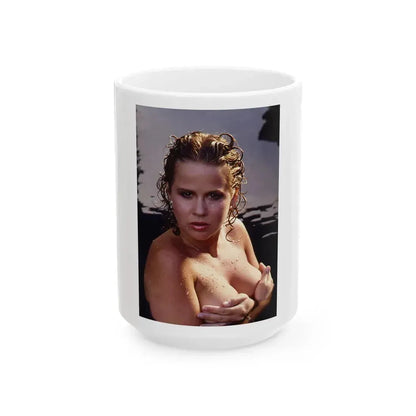 Linda Blair #367 - Underewater & Topless (Vintage Female Icon) White Coffee Mug 15oz - Go Mug Yourself