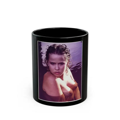 Linda Blair #368 - Underwater & Topless 1 (Vintage Female Icon) Black Coffee Mug 11oz - Go Mug Yourself