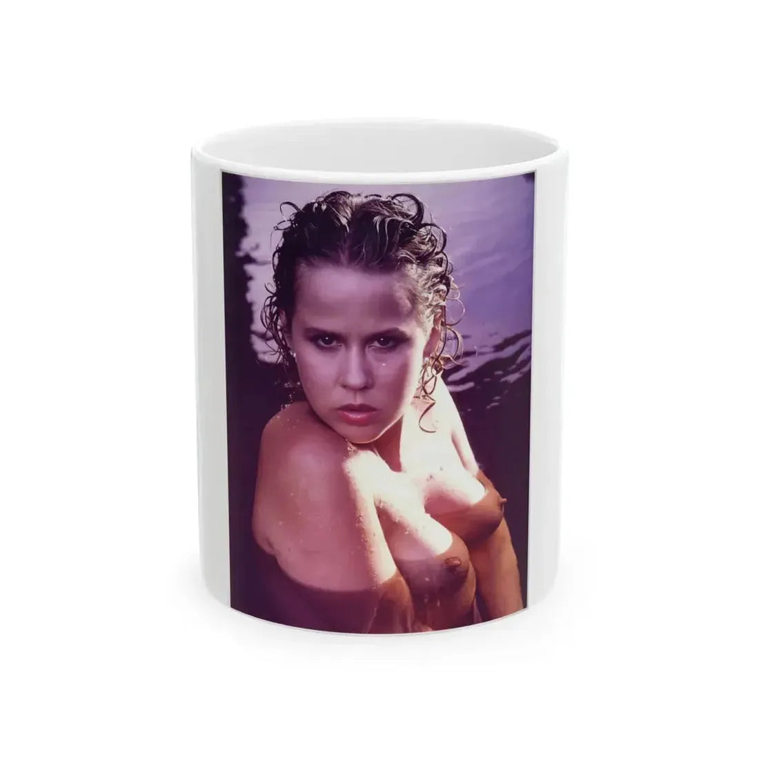 Linda Blair #368 - Underwater & Topless 1 (Vintage Female Icon) White Coffee Mug 11oz - Go Mug Yourself