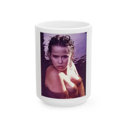 Linda Blair #368 - Underwater & Topless 1 (Vintage Female Icon) White Coffee Mug 15oz - Go Mug Yourself