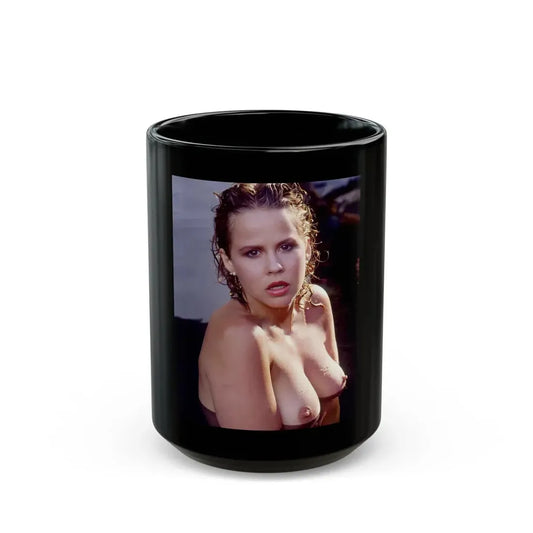 Linda Blair #369 - Underwater & Topless (Vintage Female Icon) Black Coffee Mug 15oz - Go Mug Yourself