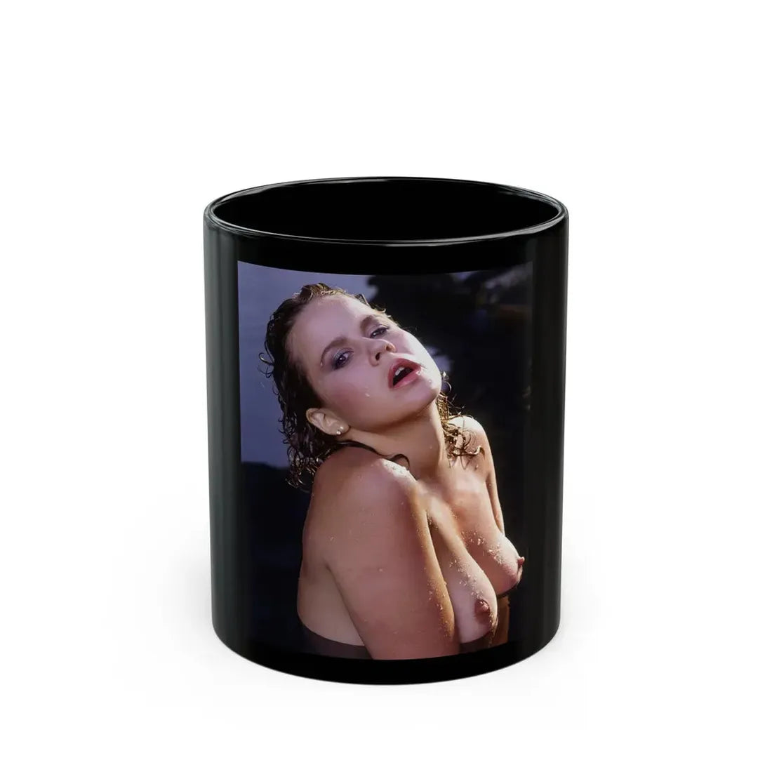Linda Blair #370 - Underwater & Topless (Vintage Female Icon) Black Coffee Mug 11oz - Go Mug Yourself