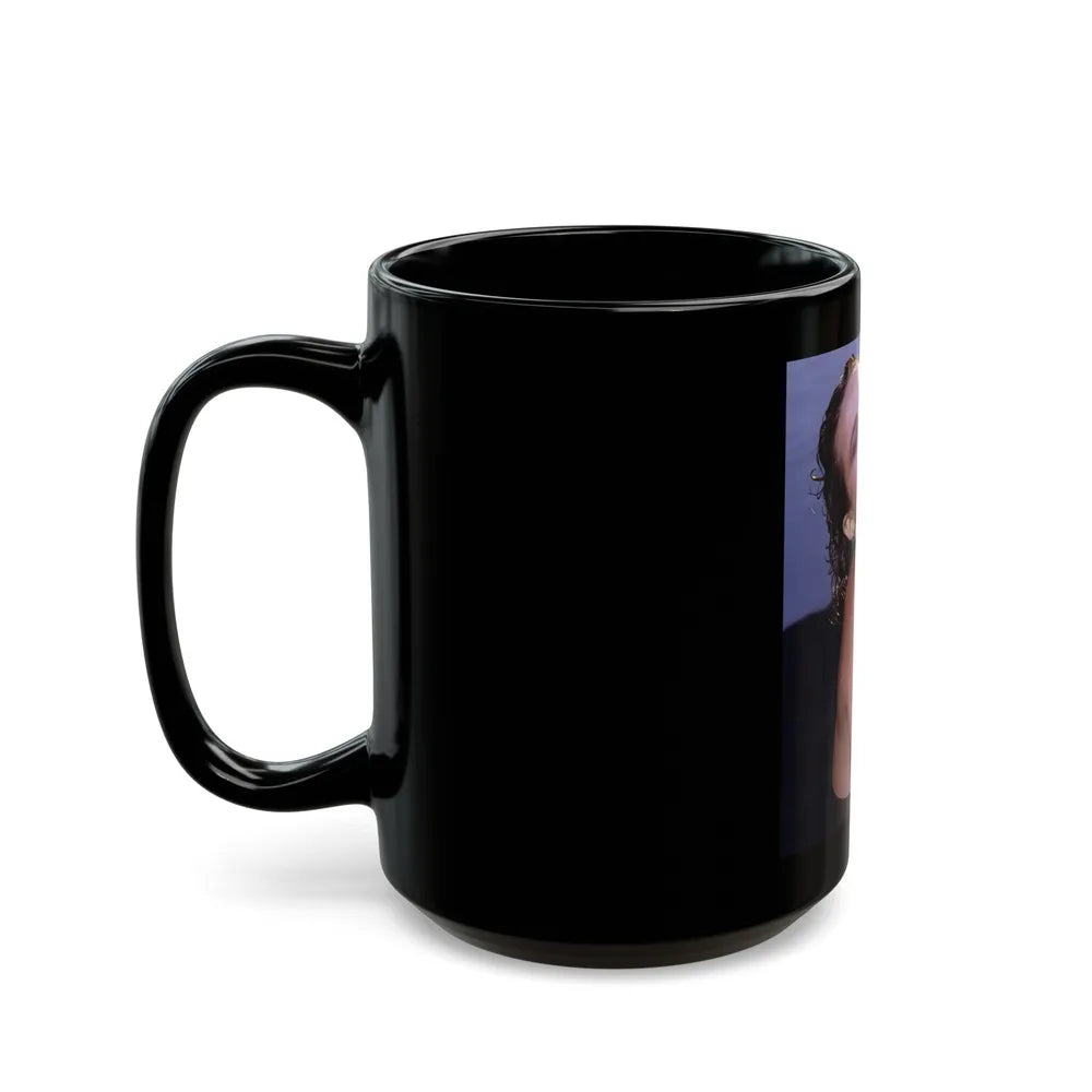 Linda Blair #370 - Underwater & Topless (Vintage Female Icon) Black Coffee Mug-Go Mug Yourself