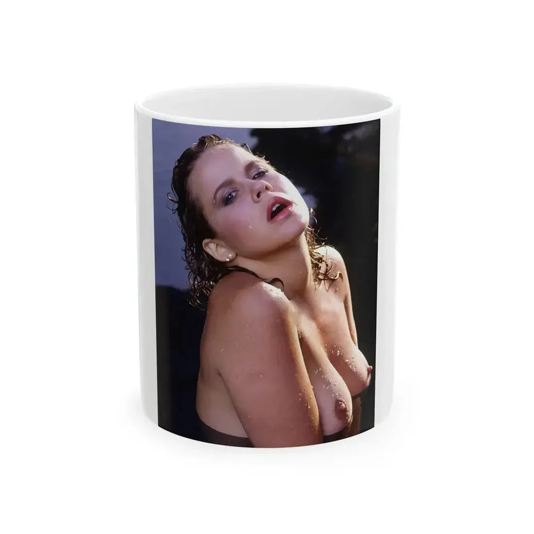 Linda Blair #370 - Underwater & Topless (Vintage Female Icon) White Coffee Mug 11oz - Go Mug Yourself