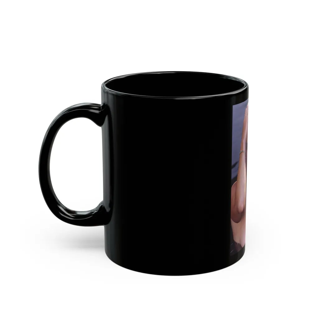 Linda Blair #371 - Underwater & Topless (Vintage Female Icon) Black Coffee Mug-Go Mug Yourself