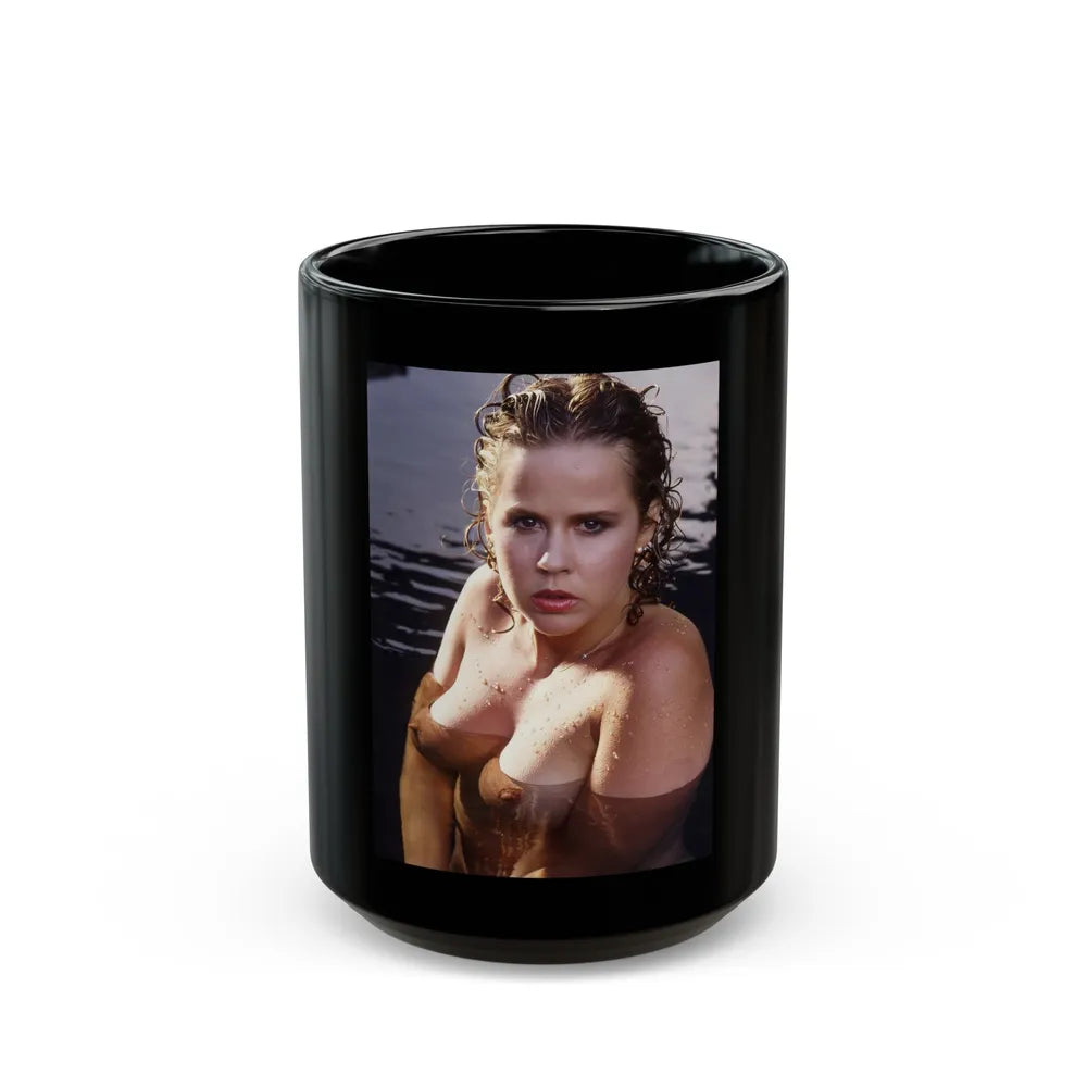 Linda Blair #373 - Underwater & Topless (Vintage Female Icon) Black Coffee Mug-15oz-Go Mug Yourself