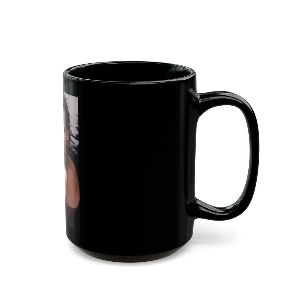 Linda Blair #373 - Underwater & Topless (Vintage Female Icon) Black Coffee Mug-Go Mug Yourself