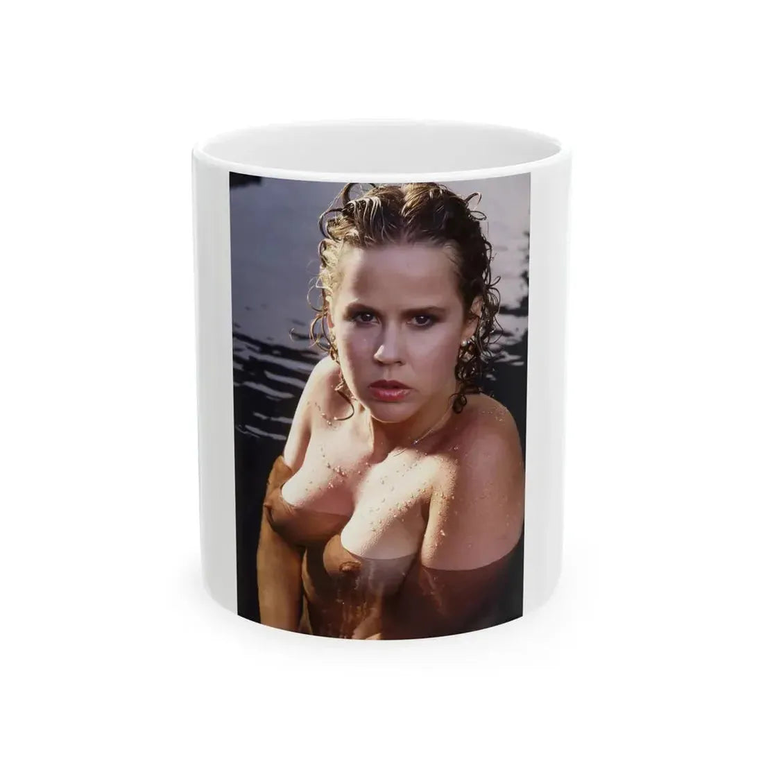 Linda Blair #373 - Underwater & Topless (Vintage Female Icon) White Coffee Mug 11oz - Go Mug Yourself