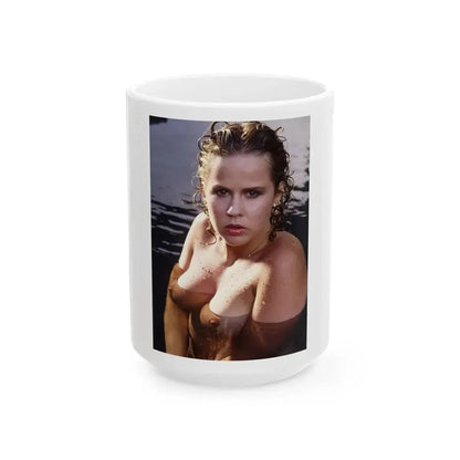 Linda Blair #373 - Underwater & Topless (Vintage Female Icon) White Coffee Mug 15oz - Go Mug Yourself