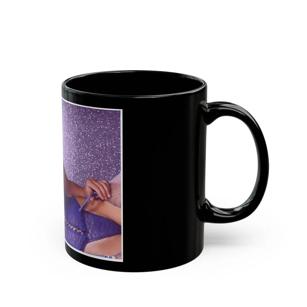 Linda Blair #375 (Vintage Female Icon) Black Coffee Mug-Go Mug Yourself