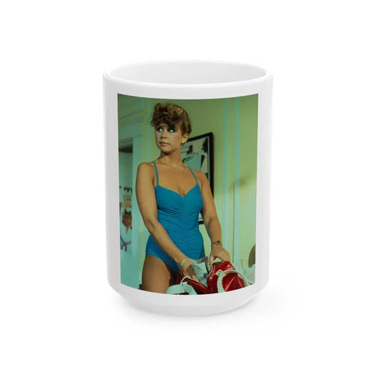 Linda Blair #59 (Vintage Female Icon) White Coffee Mug 15oz - Go Mug Yourself