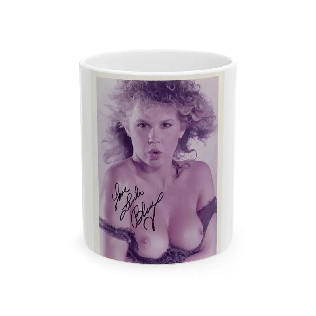 Linda Blair #61 - Topless (Vintage Female Icon) White Coffee Mug 11oz - Go Mug Yourself