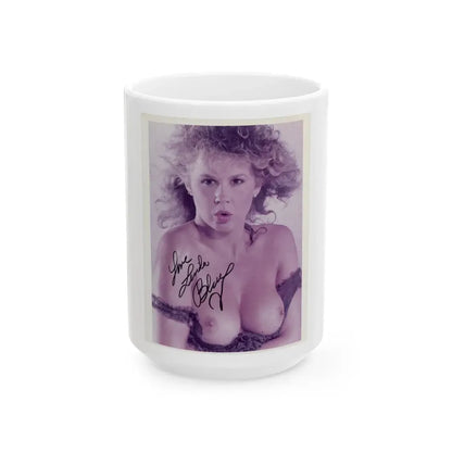Linda Blair #61 - Topless (Vintage Female Icon) White Coffee Mug 15oz - Go Mug Yourself