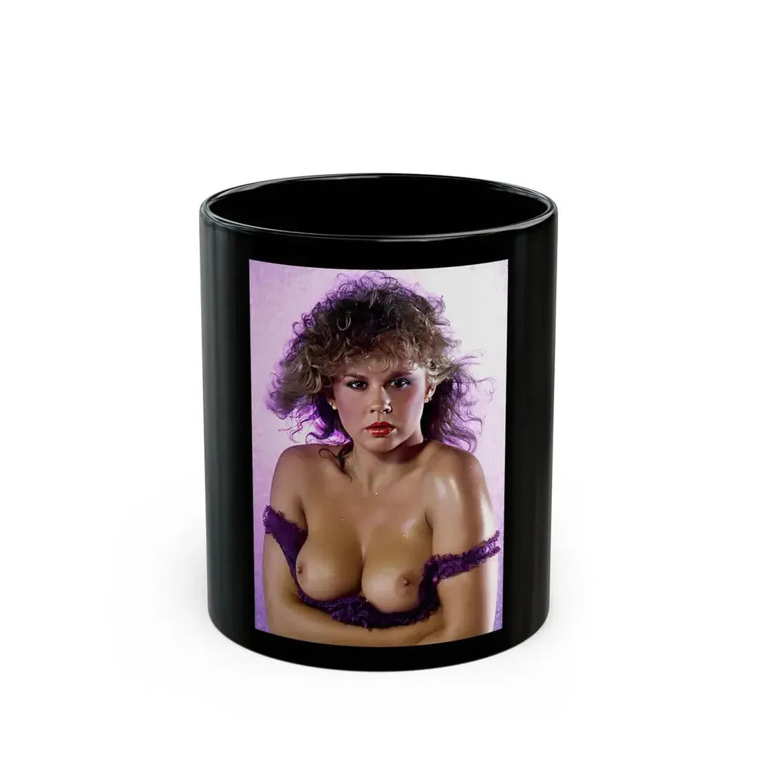 Linda Blair #62 - Topless (Vintage Female Icon) Black Coffee Mug 11oz - Go Mug Yourself